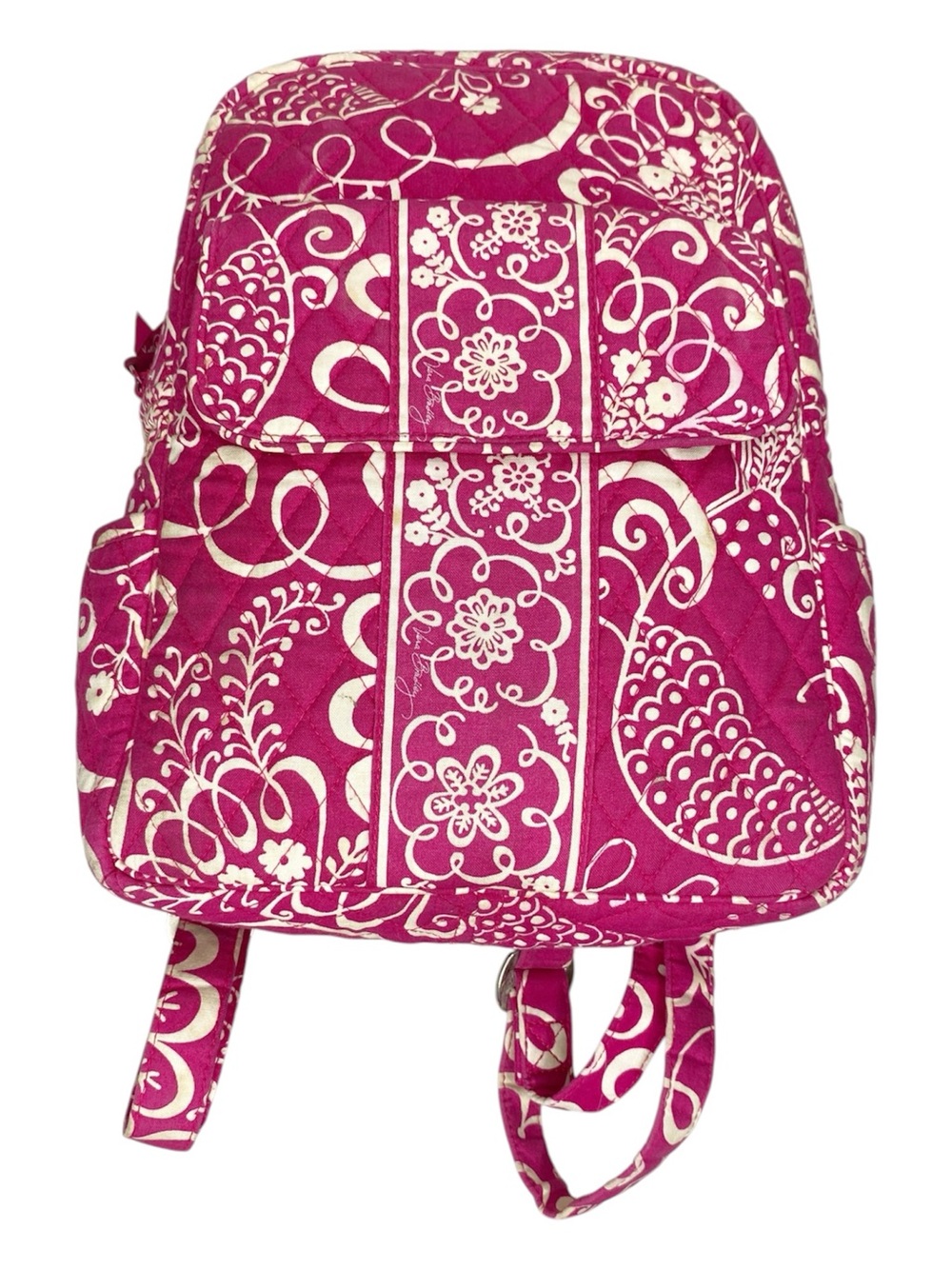 Vera Bradley Retired Pattern Twirly Birds Pink Paisley Quilted Backpack